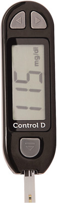 

Control D Glucometer with 10 Lancets & Strips Glucometer(Black & Grey)