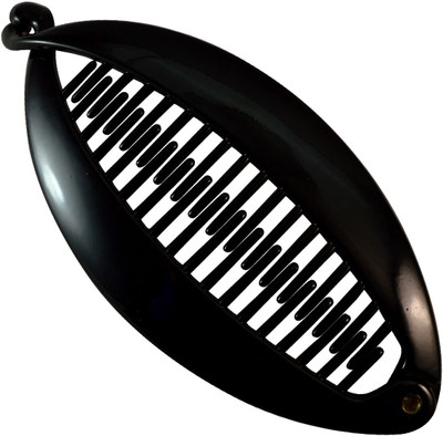 

Sarah 5 Inch Black Banana Clip Hair Clincher Rounded Edges Banana Clip(Black)
