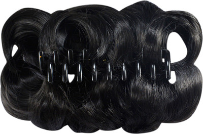

Saamarth Impex Bun Wig With Clip Synthetic Hair Extension Silky Hair Bun-Black Hair Clip(Black)