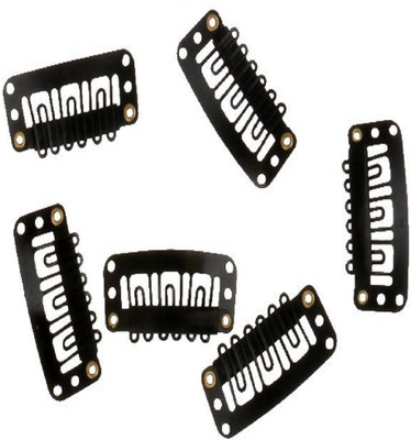 

WigOWig Snap Clip For Hair Extension 32Mm- Black - 6Pcs Tic Tac Clip(Black)
