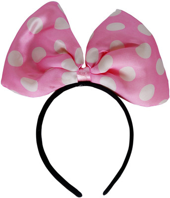 

Funcart Pink Polka Dot Small Bow Hairband Hair Band(Pink)