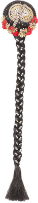 

HONBON Wig Juda Choti With Stone Work for Women And Girls, Extension 24-26 Inches (Black Hair Extension