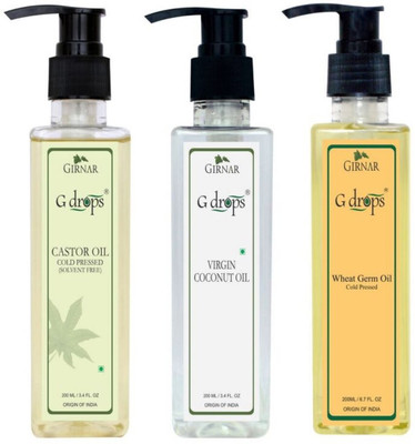 

G Drops Castor,Coconut & Wheat Germ Oil Combo(3x200ml) Hair Oil(600 ml)