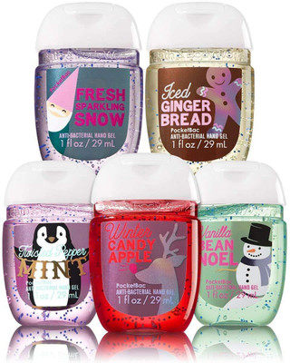 

Bath & Body Works 5 Pack Pocketbac Holiday Traditions Bundle Hand Sanitizers(29 ml, Bottle, Pack of 5)
