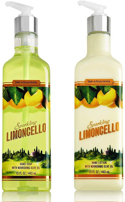 

Bath & Body Works x2 Sparkling Limoncello Hand Soap and Lotion Set Olive Oil 15.5 Ounce Each(443 ml, Pump Dispenser)
