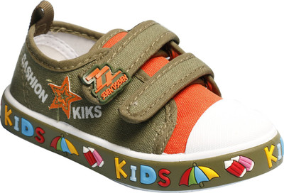 

Little Soles Boys & Girls Velcro Sneakers(Green, Olive