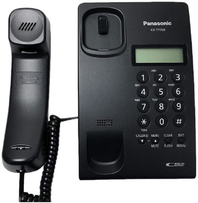 

Panasonic KX-T7703 Single Line Telephone With LCD Corded Landline Phone(Black)