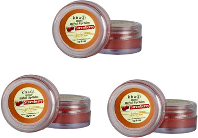 

Khadi Herbal Natural Strawberry Lip Balm(Pack of: 3, 30 g)