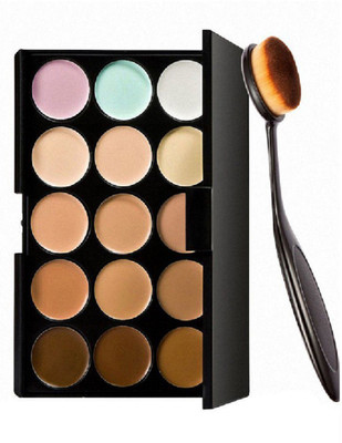 

lujo 15 Colors Contour & Concealer Palette + Contour Makeup Brush(Pack of 2)