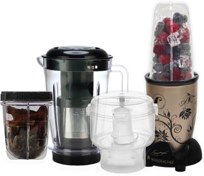 Wonderchef Nutri-blend CKM Champagne 400 Juicer Mixer Grinder(Champagne, 3 Jars)