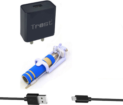 TROST Wall Charger Accessory Combo for Vivo V7 Plus(Multicolor)