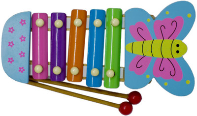 

Tootpado Wooden Xylophone for Kids - Butterfly (1TNG285) - Glockenspiel Musical Toy for Kids with Clear Sounding Metal Keys Two Child-Safe Wood Mallets Sticks(Multicolor)