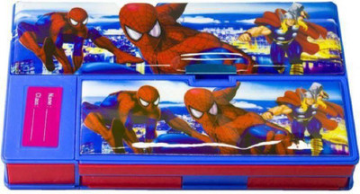 Augustcollection 1 Spiderman Box Art Plastic Pencil Box(Set of 1, Blue)