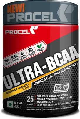 

PROCEL Ultra-BCAA Advanced Intra-training Fuel with Leucine & Beta-Alanine - BCAA(400 g, Orange-Mango)