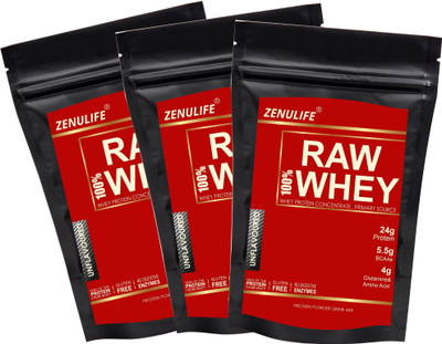 

zenulife 100% Best Raw Whey Protein Unflavoured 50 GM Pack of 3 (150 G Unflavored) Whey Protein(150 g, unflavoured)