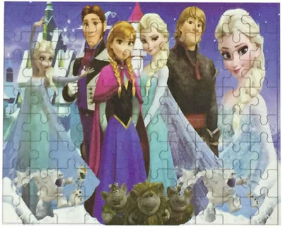

Happy GiftMart Fun Disney Frozen 80 pieces Wooden Jigsaw Puzzle Multicolor Cartoon Puzzle for Kids(80 Pieces)