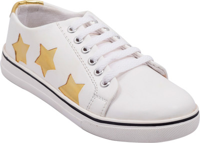 

Trendy Women's  Star (Golden) Sneakers For Women(White