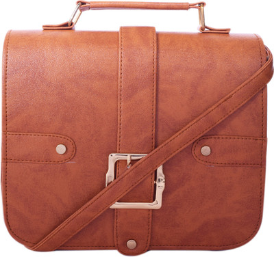 

DN Enterprises Women Formal Brown Synthetic Leather Sling Bag