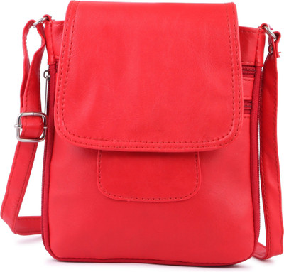 

GLORIST Women Casual Red Leatherette Sling Bag