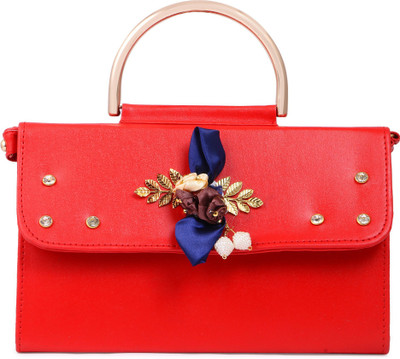 

GLORIST Women Casual Red Leatherette Hand-held Bag