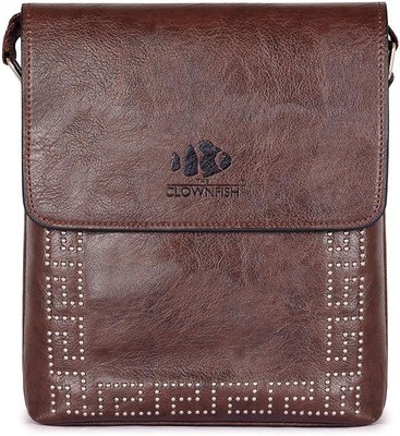 

The Clownfish Men & Women Formal Brown Leatherette Sling Bag