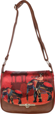 

All Things Sundar Women Casual Brown Fabric Sling Bag