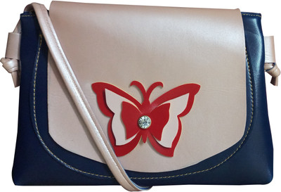 

Hims Women Casual Beige, Blue PU Sling Bag