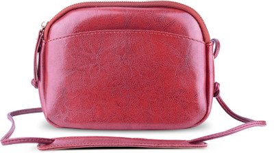 

OK99 Girls Casual Red Leatherette Sling Bag