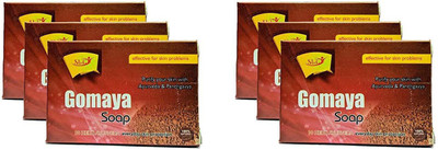 

SLT AYURVEDA Gomaya Herbal Soap Handmade with 10 Herbs 100% Natural (Pack of 6)(450 g, Pack of 6)