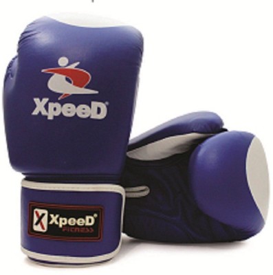 XpeeD Pro Style Contest Durable Pure Leather Perfect Fight Training Practice Boxing Gloves(Blue)