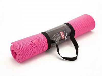 

QUINERGYS ® Pilates & Yoga Mat With Strap Fitness | Thick High Density Deluxe Pink 4 mm Yoga Mat, Pink-41