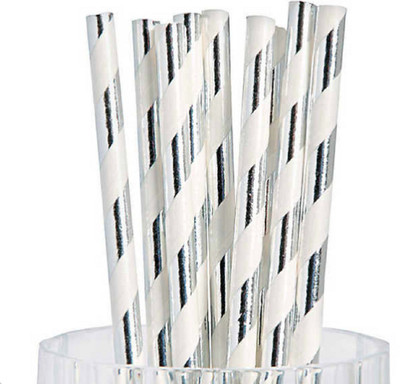 

Wanna Party Straight Drinking Straw(Silver, Pack of 25)