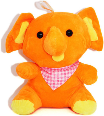 

AJRO SOFT TOY ELEPHANT - 12 cm(Orange)