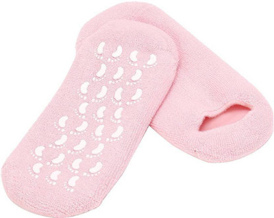 

Skywalk Moisturize Skin Repair Cracked Moisturizing Treatment Gel Spa Socks Pair Palm, Elbow & Ankle Support (, Pink, Multicolor