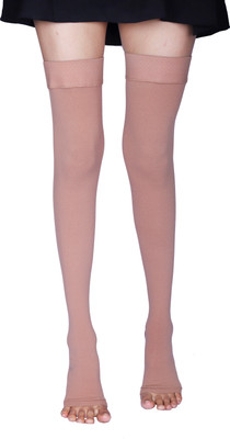 

Sorgen Premium Lycra (Polyamide) Medical Compression Stockings for Varicose Thigh Support (, Beige