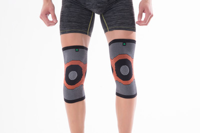 

kangda Protecting Knee Joints (Single Pc) | Knitted Knee Brace KDHX-13 Knee, Calf & Thigh Support (, Black, Orange