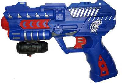 

TALKING GANESHA Captain America 2 in 1 Gun with Sponge Bullets, Water Bullets & Laser Targeting Toy gun for kids - Multicolor(Multicolor)