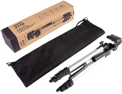 

ReTrack Adjustable Head Aluminum tripod Tripod(Silver, Supports Up to 1000 g)