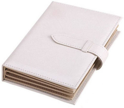 

Hojo Jewellery Earrings Storage Book Portable PU Leather Organizer Jewelery Display Holder White Jewellery Vanity Box(White)
