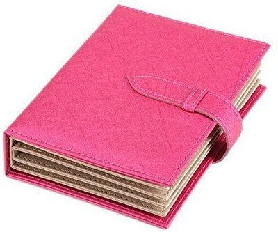 

Hojo Jewellery Earrings Storage Book Portable PU Leather Organizer Jewelery Display Holder-Drak pink Jewellery Vanity Box(Dark Pink)