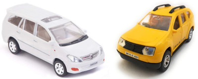 

The Game Begins Combo Toys of Duster Car and Innova Car Toys | Toys for kids| Miniature Cars Toys | Pull back and Go | Yellow and White Color - Set of 2 Toys - Value Pack(Multicolor)