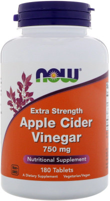 

Now Foods Apple Cider Vinegar, Extra Strength, 750 mg, 180 Tablets(180 No)