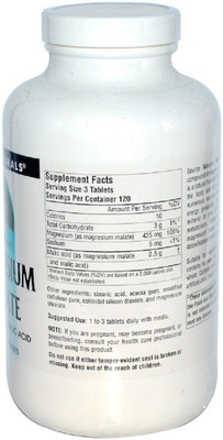

Source Naturals Source Naturals, Magnesium Malate, 1,250 mg, 360 Tablets(360 No)