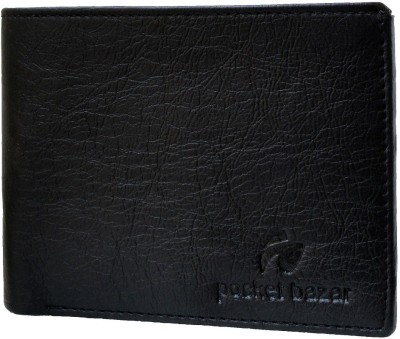 pocket bazar Men Black Artificial Leather Wallet(3 Card Slots)