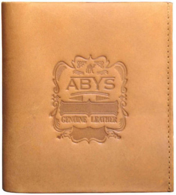 

ABYS Men Tan Genuine Leather Wallet(10 Card Slots)