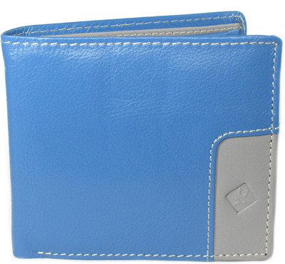 

Young Crew Men Blue Genuine Leather Wallet(10 Card Slots)