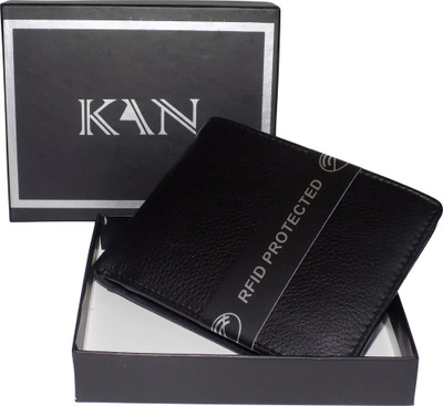 

Kan Men Black Genuine Leather Wallet(6 Card Slots)