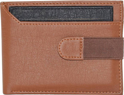 

Arrowbee Men Casual Brown Artificial Leather Wallet(6 Card Slots), Tan-black