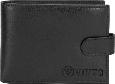 

Vinto Men Black Genuine Leather Wallet(5 Card Slots)