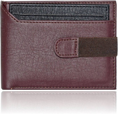 

Arrowbee Men Casual Brown Artificial Leather Wallet(6 Card Slots), Brown-black